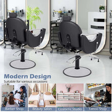 Load image into Gallery viewer, Reclining Barber Chair, 360° Swivel Salon Chair with Heavy Duty Hydraulic Pump, Adjustable Height &amp; Headrest for Hair Styling, Makeup, Tattoo