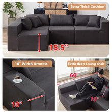 Load image into Gallery viewer, 104 - Inch Corduroy Modular L Shaped Sectional Sofa, Luxury Floor Couch Set, Upholstered Indoor Furniture, Foam - Filled Compressed Sofa for Living Room, Bedroom, 4 PC Free Combination ?