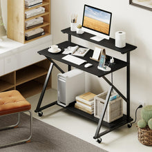 Load image into Gallery viewer, Tangkula 39.5" Mobile Computer Desk with Power Outlets for Home Office Bedroom - Black