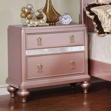 Load image into Gallery viewer, Contemporary Rosé Gold Twin Size Bed 6pc Set Dresser Mirror Nightstand Chest Padded HB Tufted Bedroom Furniture Solid Wood