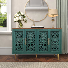 Load image into Gallery viewer, HLR 48" Accent Cabinet with 4 Doors, Vintage Hollow Carving Storage Credenza, Sideboards and Buffets Cabinet for Living Room, Kitchen, Dining Room, Entryway