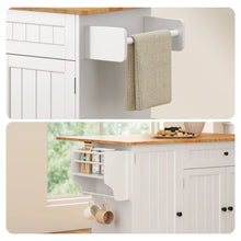 Load image into Gallery viewer, Noelse Kitchen Island with Storage, Island Table for Kitchen with Drop Leaf, Spice Rack, Towel Bar for Small Kitchens, White