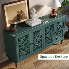 Load image into Gallery viewer, HLR 48" Accent Cabinet with 4 Doors, Vintage Hollow Carving Storage Credenza, Sideboards and Buffets Cabinet for Living Room, Kitchen, Dining Room, Entryway