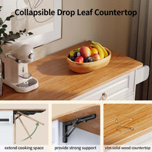 Load image into Gallery viewer, Lofka 52 - Inch Kitchen Island with Storage on Wheels with Wood Drop Leaf, Ideal for Small Kitchens