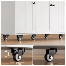 Load image into Gallery viewer, Noelse Kitchen Island with Storage, Island Table for Kitchen with Drop Leaf, Spice Rack, Towel Bar for Small Kitchens, White