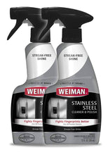 Load image into Gallery viewer, Weiman Stainless Steel Cleaner and Polish 12 Ounce (2 Pack) Removes Fingerprints, Residue, Water Marks and Grease from Appliances Refrigerators