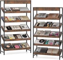 Load image into Gallery viewer, Tangkula 6-Tier Tall Freestanding Bookshelf with Angled Shelves for Home Office