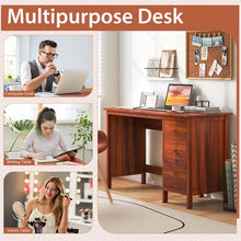Load image into Gallery viewer, Computer Desk with 3 Storage Drawers, 48" Modern Home Office Desk with Spacious Desktop, Compact Study Writing Desk Workstation for Bedroom