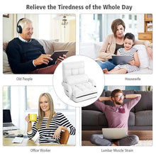 Load image into Gallery viewer, Folding Lazy Sofa Floor Chair with 6-Position Adjustable Backrest, Lumbar Pillow &amp; Armrests, Indoor Chaise Lounge Sofa for Gaming, Living Room