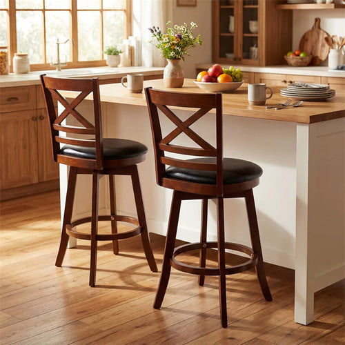 Set of 2 Swivel Counter Height Bar Stools, 25
