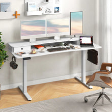 Load image into Gallery viewer, Electric Standing Desk with 2 Drawers, 3 Memory Positions, 63" x 24" Height Adjustable Electric Sit Stand Desk for Home Office Bedroom