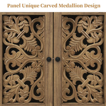 Load image into Gallery viewer, HLR 48" Accent Cabinet with 4 Doors, Vintage Hollow Carving Storage Credenza, Sideboards and Buffets Cabinet for Living Room, Kitchen, Dining Room, Entryway