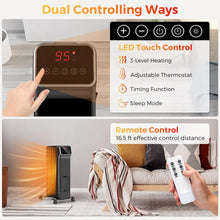 Load image into Gallery viewer, 1500W Oil Filled Radiator Heater with Remote Control, Adjustable Thermostat, 24H Timer &amp; 3 Modes, Portable Electric Space Heater for Home Office