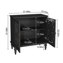 Load image into Gallery viewer, HLR 48" Accent Cabinet with 4 Doors, Vintage Hollow Carving Storage Credenza, Sideboards and Buffets Cabinet for Living Room, Kitchen, Dining Room, Entryway