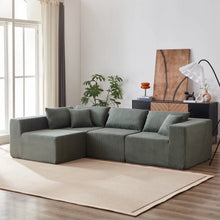 Load image into Gallery viewer, 104 - Inch Corduroy Modular L Shaped Sectional Sofa, Luxury Floor Couch Set, Upholstered Indoor Furniture, Foam - Filled Compressed Sofa for Living Room, Bedroom, 4 PC Free Combination ?