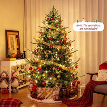Load image into Gallery viewer, 6/7/8 FT Pre-Lit Artificial Christmas Tree, Hinged Xmas Tree with 240/340/450 Warm White LED Lights, 8 Lighting Modes, 778/1090/1480 Branch Tips