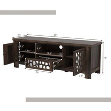 Load image into Gallery viewer, 55" Retro TV Stand for 60 Inch TVs, TV Console Cabinet Entertainment Center with Mirror Doors, Drawer Open Shelf, Cable Hole