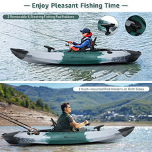 Load image into Gallery viewer, Sit-on-Top Fishing Kayak with Aluminum Paddle, 4 Fishing Rod Holders &amp; Padded Seat, 9.7FT 1-Person Recreational Touring Kayak for Lake, River, Ocean