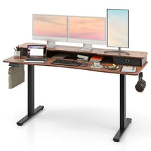 Load image into Gallery viewer, Electric Standing Desk with 2 Drawers, 3 Memory Positions, 63" x 24" Height Adjustable Electric Sit Stand Desk for Home Office Bedroom - Black