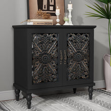 Load image into Gallery viewer, HLR 48" Accent Cabinet with 4 Doors, Vintage Hollow Carving Storage Credenza, Sideboards and Buffets Cabinet for Living Room, Kitchen, Dining Room, Entryway - 63"-Rounded Corners-Brown