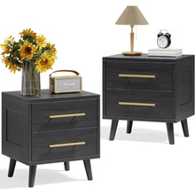Load image into Gallery viewer, Noelse 3 Piece Bedroom Furniture Set, 6 Drawer Dresser with 2 Nightstands, Modern Wood Storage Organizer with Metal Handles for Bedroom, Living Room, Black