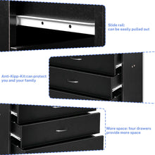 Load image into Gallery viewer, Segmart Black Chest of 4 Drawers, Wood Bedroom Furniture Chest Cabinet with Metal Handles for Kids Room