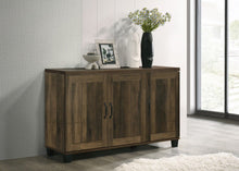 Load image into Gallery viewer, Qumbnk Wood Shoes Storage Cabinet with Handle, 3 Door Accent Cabinet for Living Room, Bedroom, Dark Brown