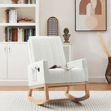 Load image into Gallery viewer, VECELO Rocking Chair Nursery Upholstered with Padded Seat