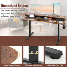 Load image into Gallery viewer, Electric Standing Desk with 2 Drawers, 3 Memory Positions, 63" x 24" Height Adjustable Electric Sit Stand Desk for Home Office Bedroom