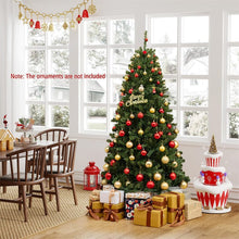 Load image into Gallery viewer, 6/7/8FT Pre-Lit Artificial Christmas Tree, Hinged Xmas Tree with Remote, Warm White LED Lights, Timer, Adjustable Lighting Modes for Holiday Decor