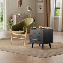 Load image into Gallery viewer, Noelse 3 Piece Bedroom Furniture Set, 6 Drawer Dresser with 2 Nightstands, Modern Wood Storage Organizer with Metal Handles for Bedroom, Living Room, Black