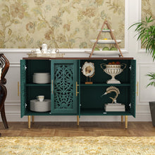 Load image into Gallery viewer, HLR 48" Accent Cabinet with 4 Doors, Vintage Hollow Carving Storage Credenza, Sideboards and Buffets Cabinet for Living Room, Kitchen, Dining Room, Entryway