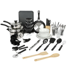 Load image into Gallery viewer, Gibson Home 71 Piece Stainless Steel Silver Cookware Combo Set