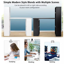 Load image into Gallery viewer, 48" Computer Desk with 6-Tier Storage Shelves, 3-in-1 Reversible Writing Desk w/ Bookshelf &amp; CPU Stand, Space-Saving Home Office Workstation