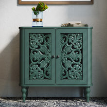 Load image into Gallery viewer, HLR 48" Accent Cabinet with 4 Doors, Vintage Hollow Carving Storage Credenza, Sideboards and Buffets Cabinet for Living Room, Kitchen, Dining Room, Entryway