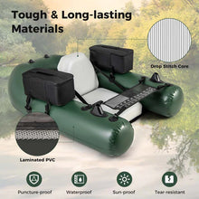 Load image into Gallery viewer, Inflatable Fishing Float Tube with 2 Large Storage Pockets, Angling Base, 20" Fish Ruler &amp; 4 Motor Buckles, 352LBS Capacity Belly Boat for Fly Fishing