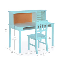 Load image into Gallery viewer, Guidecraft Kids Media Desk and Chair Set - Gray: Kids Desk and Chair Set, Study Table for Kids with Hutch and Shelf, Wood Bedroom Furniture Set