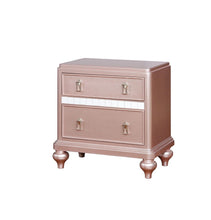 Load image into Gallery viewer, Contemporary Rosé Gold Twin Size Bed 6pc Set Dresser Mirror Nightstand Chest Padded HB Tufted Bedroom Furniture Solid Wood