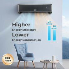 Load image into Gallery viewer, 22,000 BTU Wifi Enabled Mini Split Air Conditioner and Heater, 21 SEER2 208-230V Inverter Split AC Unit with Heat Pump
