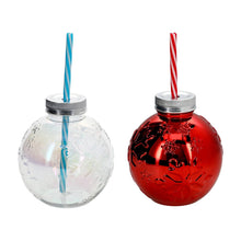 Load image into Gallery viewer, Winter Christmas Ornament Ball Drinking Tumbler Sipper Cup 13.5oz