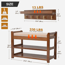 Load image into Gallery viewer, Shoe Rack for Front Door Entrance, 28 Entryway Bench with Coat Rack, Hall Tree Shoe Bench with Storage for Entry, Hallway, Bedroom, Living Room