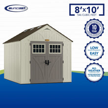 Load image into Gallery viewer, Suncast 8 x 10 ft. Metal and Resin Storage Shed. Vanilla