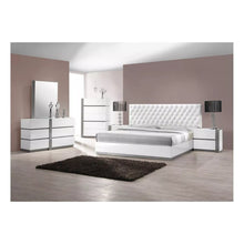 Load image into Gallery viewer, 3 - Piece Modern Bedroom Furniture Set, California King Platform Bed with 2x Nightstand, White Lacquer Finish