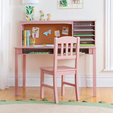 Load image into Gallery viewer, Guidecraft Kids Media Desk and Chair Set - Gray: Kids Desk and Chair Set, Study Table for Kids with Hutch and Shelf, Wood Bedroom Furniture Set - Navy