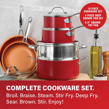 Load image into Gallery viewer, Gotham Steel 32 Pcs Pots and Pans Set Non Stick, Cookware Set with Bakeware and Premium Food Storage Set Nonstick Pots and Pans Set, Red