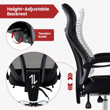 Load image into Gallery viewer, Mesh Office Chair Ergonomic Desk Chair with Footrest and Tilting Backrest, High Back Recliner Swivel Task Chair for Home Office