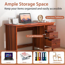Load image into Gallery viewer, Computer Desk with 3 Storage Drawers, 48" Modern Home Office Desk with Spacious Desktop, Compact Study Writing Desk Workstation for Bedroom