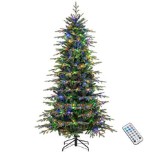 Load image into Gallery viewer, 6/7.5/9 FT Pre-lit Artificial Christmas Tree with 260/380/560 Multicolor Lights, 714/1162/1770 Branch Tips, 11 Lighting Modes, Remote &amp; Timer