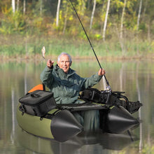 Load image into Gallery viewer, Inflatable Fishing Float Tube, 350LBS Portable Belly Boat with Rod Rack Basket, Fish Finder Holder, Fish Ruler, 3 Storage Boxes &amp; Pump