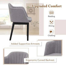 Load image into Gallery viewer, Set of 2/4 Upholstered Velvet Accent Dining Chairs with Curved Backrests, Detachable Cushion, Cozy Leisure Armchairs for Living Room